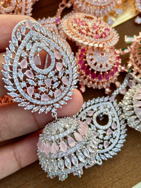 Big Sized ad Earings and mangtikka set just rs 3200 rs+ship..ote0q..kd Ad Earings Design, Ad Earrings Design, Earing Jewellery, Ad Earrings, Crystal Wedding Jewelry, Dulhan Mehndi, Africa Dress, Jewelry Set Design, Fancy Jewellery Designs