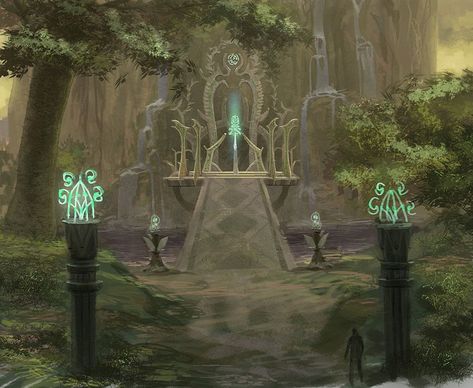 Elven Forest Aesthetic, Fantasy Altar, Elven City, Fantasy Architecture, Fantasy Forest, Fantasy Worlds, Fantasy Castle, Fantasy City, Fantasy Setting