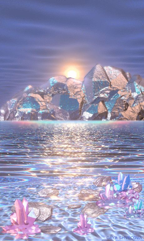 Crystal World, Motion Wallpapers, Beach Wallpaper, Sunset Wallpaper, Beautiful Gif, Beautiful Nature Wallpaper, Trippy Art, Design Graphics, Moon Art