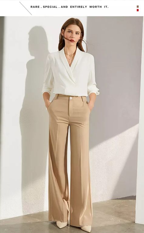 Formal Tops For Women Blouses Fashion, Womens Dress Pants Outfits, Formal Tops For Women, Women Office Outfits, Dress Pants Outfits, Formal Wear Women, Formal Tops, Office Casual Outfit, Slacks For Women