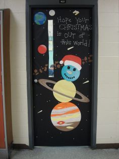 Christmas door decorating contest... And the science teacher took first place! Science Classroom Door, Holiday Classroom Doors, Winter Classroom Door, Diy Christmas Door Decorations, Door Decorations Classroom Christmas, Science Classroom Decorations, Diy Christmas Door, Christmas Door Decorating Contest, Christmas Classroom Door