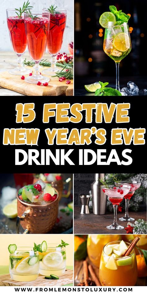 new years eve drink ideas New Years Eve Drink Ideas, Drink Ideas For Kids, Drink Ideas Alcoholic, Mixed Drink Ideas, New Years Eve Drink, Kids New Years Eve Party, New Years Eve Drinks, New Year's Drinks, Kids New Years Eve