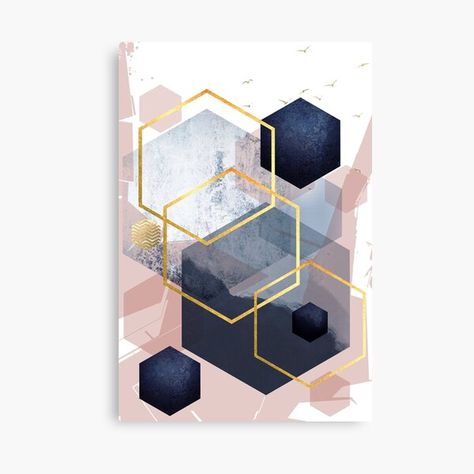 Abstract Geometric design in blush pink, navy and gold • Millions of unique designs by independent artists. Find your thing. 3 Piece Canvas Art, Blush Gold, Blush And Gold, Grand Art, Canvas Wall Art Set, Navy Gold, Epiphany, Navy Pink, Wall Art Sets