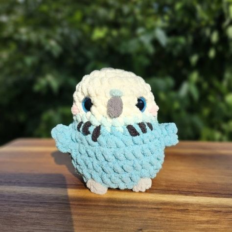 Another Birdie to add to the Flock! Blue Budgie - Blue Parakeet pattern by: @anniecarrawayart #crochetbirds #crochet #cutecrochet #crochetplushie Blue Budgie, Blue Parakeet, Blue Jay Bird, Crochet Birds, Blue Jay, Birdy, Flocking, Cute Crochet, Crochet Baby