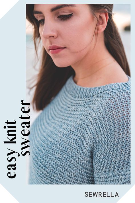 This knit sweater is easily made as a summer tee or lightweight sweater for year round wear. My free pattern is made of beginner stitches and simple construction for a quick and easy project. Beginner Stitches, Knit Sweater Pattern, Free Knitting Patterns For Women, Summer Knitting Patterns, Knit Summer, Knitting Sweaters, Simple Sweaters, Vogue Knitting, Minecraft Pixel Art