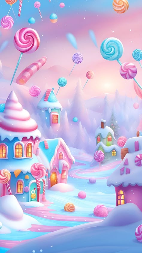 Christmas In Candyland, Cute Ice Cream Wallpaper, Christmas Wallpaper Girly, Christmas Phone Screen, Winter Candyland, Christmas Free Printables, Christmas Screen Savers, Cute Phone Wallpaper, Ice Cream Wallpaper