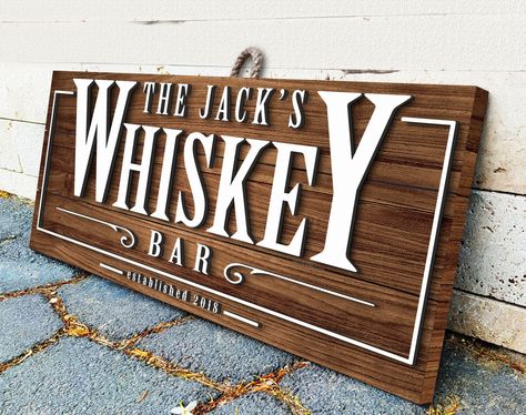 Wooden Bar Signs, Bar Sign Ideas, Bar En Palette, Cabin Man Cave, Man Cave Pub, Restaurant Sign, Wooden Signage, Home Bar Signs, Custom Bar Signs