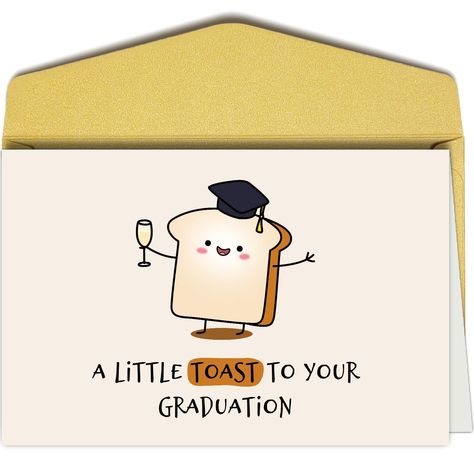 PRICES MAY VARY. Use this funny graduation card to express your best wishes for his/her bright future on the graduation ceremony. The inside of the card is blank, with plenty of room for you to write your deep feelings. It's a good way to celebrate the moment. This card folds to 8.0 x 5.3 inches, is printed on 300gsm high quality paper, comes with a sturdy envelope, and is wrapped in clear cellophane. We will always design greeting cards meticulously and treat every customer sincerely, may our g Graduation Card Ideas, Graduation Card Funny, Friend Cards Funny, Congratulation Card, Funny Graduation Cards, Funny Wishes, Graduation Cards Handmade, Punny Cards, Bff Birthday Gift