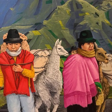 Olga Fisch on Instagram: “Gustavo Toaquiza uses his painting to depict the daily life of Indigenous people in the Ecuadorian Andes. La obra de Gustavo Toaquiza…” Ecuadorian Art, Indigenous People, Daily Life, Art Inspo, Paintings, On Instagram, Instagram, Art