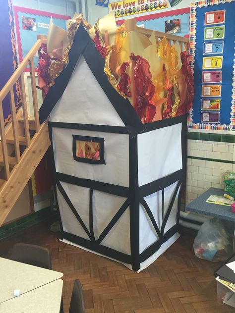 Great Fire of London Classroom Display The Great Fire Of London Project, Great Fire Of London Display, The Great Fire Of London, Shoe Box Crafts, London Artwork, Role Play Areas, People Who Help Us, Great Fire Of London, Box Crafts