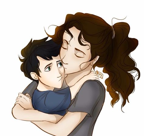 Percy and Sally Jackson Sally Jackson, Studio Knit, Percy Jackson Fan Art, Trials Of Apollo, Magnus Chase, Kane Chronicles, Percy Jackson Art, Rick Riordan Books, Annabeth Chase