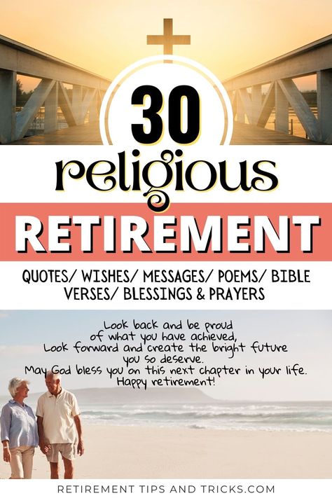 I’ve listed 30 religious retirement messages, bible verses, poems, blessings, and prayers in this article to help you write the best retirement card. Plus the top 5 religious retirement gifts. #religiousretirementcard #retirementquotes #religiousretirementquotes #religiousretirementwishes #religiousretirementmessages #religiousretirementcards #retirementblessing #retirementblessings #retirementpoems #retirementbibleverse #retirementcardwishes #whattowriteinareligiousretirementcard Christian Retirement Gifts, Scripture For Retirement, Retirement Blessings Quote, Pastor Retirement Quotes, Retirement Wishes For Coworker, Happy Retirement Messages, Retirement Sentiments, Retirement Poems, Happy Retirement Wishes