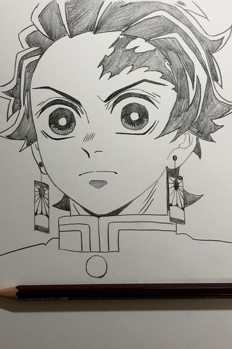 Draw Tanjiro Kamado from Demon Slayer https://youtu.be/PJswOgZNd5o Tanjiro Half Face Drawing, Drawing Of Tanjiro, Demon Slayer Sketch Tanjiro, Tanjiro Drawing Sketch, Tanjiro Drawing Pencil, Tanjiro Drawing Easy, Demon Slayer Tanjiro Drawing, Anime Drawing Demon Slayer, Anime Sketch Demon Slayer