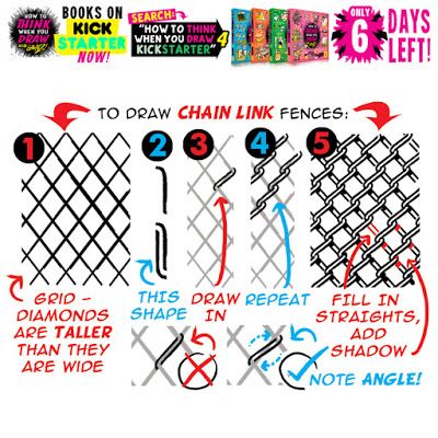 The Etherington Brothers: GIANT QUICK TIPS BUNDLE! Kickstarter ENDS in SIX DAYS! Chain Link Fence Drawing, How To Draw Chains, Objects Reference, Fence Drawing, Etherington Brothers, Tattoo Techniques, Background Painting, Comic Tutorial, Art Advice