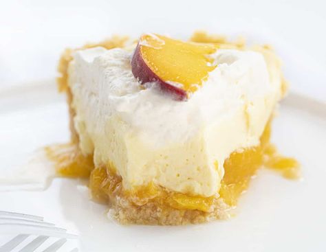 Peaches and Cream Pie is a no-bake dessert that is made with a shortbread cookie crust, sweet peach filling, a cream cheese layer, and topped with a homemade whipped topping! Pie, Peach Pie, Peach Cream Pie, No Bake Pie, Cream Pie, Recipes, Dessert, Summer Dessert, BBQ, Creamy Pie, Peach Cream Pie Recipe, i am baker, iambaker, Peaches and Cream Pie Peaches And Cream Pie, Pie Peach, Peaches Cream Cheese, Peach Filling, Cream Filling Recipe, Shortbread Cookie Crust, Peach Dessert, Creamy Pie, Dessert Summer