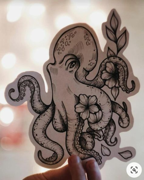 Octopus Tattoo Designs, Tattoo Design For Women, Tattoos 2024, Stamp Tattoo, Octopus Tattoo Design, Octopus Tattoos, More Feminine, Ocean Tattoos, Octopus Tattoo