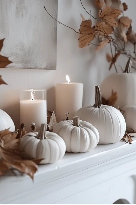 Some of the links in my articles are affiliate links.  If you make a qualified purchase from one of my links I will make a small commission at no cost to you. Thank you for your support!!! Halloween Decor Neutral, White Fall Aesthetic, Diy Autumn Decor, Minimal Fall Decor, Aesthetic November, Aesthetic Fall Decor, Home With Color, Modern Fall Decor, Fall Fireplace