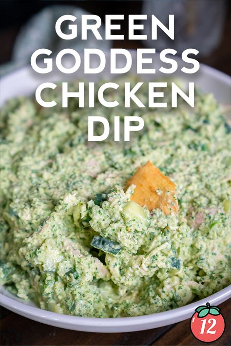 Green Goddess Chicken Dip | 12 Tomatoes Green Dip Recipe, Green Goddess Chicken, Green Dip, Tomatoes Recipes, Creamed Cucumbers, 12 Tomatoes Recipes, Classic Salad, Favorite Recipes Chicken, Chicken Dip