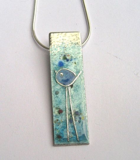 Sterling Silver Enamelled Long Legged by maggiejonesenamels Torch Fired Enamel Jewelry, Long Necklace Silver, Enameling Jewelry, Metal Clay Jewelry, Jewelry Diy Bracelets, Enamel Necklaces, Accessories Diy Jewelry, Enamel Earrings, Ceramic Jewelry