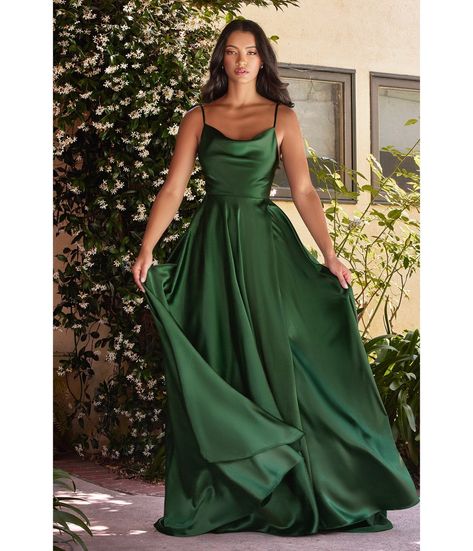 Simple Formal Dress, Satin Formal Dress, Maxi Dress Summer, Cinderella Divine, Verde Smeraldo, Ever Pretty, Long Evening Gowns, Bridesmaid Dresses Prom, Pretty Prom Dresses