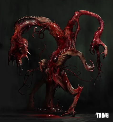 (2) "The Thing" game concept art - Francesco Lorenzetti (2012) : ImaginaryHorrors Monster Concept Art Horror, Lovecraftian Horror, Creepy Drawings, Arte Peculiar, Creepy Monster, Dark Creatures, Eldritch Horror, Body Horror, Creature Artwork