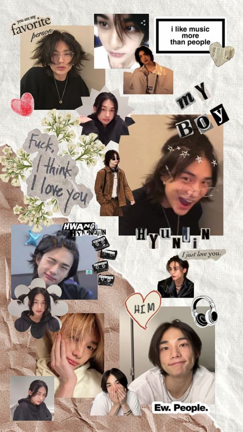 Stray Kids Wallpaper Hyunjin, Hyunjin Debut, Kpop Wallpaper Collage, Hyunjin Cute Wallpaper, Hyunjin Skz Wallpaper, Hyunjin Stray Kids Wallpaper, Friend Profile, Hyunjin Collage, Skz Collage