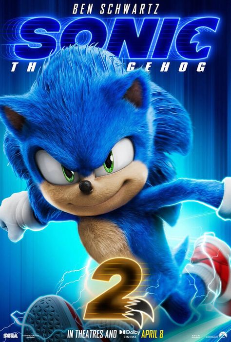 Click to View Extra Large Poster Image for Sonic the Hedgehog 2 Ben Schwartz, Sonic The Hedgehog 2, Sonic The Movie, Sonic 2, Hedgehog Movie, Sonic Funny, Idris Elba, Sonic Adventure, Gerard Butler