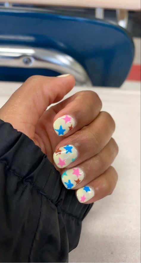 Tyler Inspired Nails, Tyler The Creator Nails Short, Tyler The Creator Inspired Nails, Call Me If You Get Lost Nails, Cmiygl Nails, Tyler The Creator Nails, Mens Nails, Hard Nails, Hippie Nails