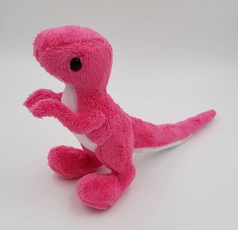 Pink Raptor Plush Dinosaur by Lunarchik13 Custom Raptor, Raptor Dinosaur, Dinosaur Plush Toy, Small Stuffed Animals, Pink Dinosaur, Sewing Stuffed Animals, Dinosaur Plush, Kawaii Plushies, Plush Pattern