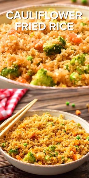 Our Cauliflower Fried Rice looks and tastes just like fried rice! Perfect for a low carb diet or if you are trying to get your kids to eat their vegetables! Great side dish or add in Chicken, Shrimp or beef to make it a meal! Great 15-minute meal  - so quick and easy! Rice Video, Cauliflower Fried Rice Recipes, Cauliflower Fried, Frozen Cauliflower Rice, Cauliflower Rice Recipes, Healthy Easter, Rice Recipes For Dinner, Easy Cauliflower, Chicken Shrimp