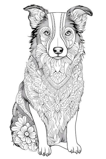 Coloriage - Mandala Chien, Illustration ... | Premium Photo #Freepik #photo #coloriage #pages-livre-coloriage #animaux-a-colorier #coloriage-a-imprimer Premium Photo, Quick Saves, Color