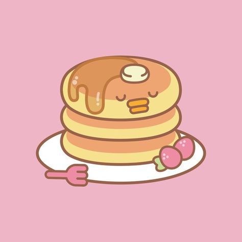 Cartoon Food Drawings, Pancake Drawing, Photo Kawaii, Cartoon Food, Food Icon, Props Art, Cute Food Drawings, Cute Food Art, Soft Wallpaper