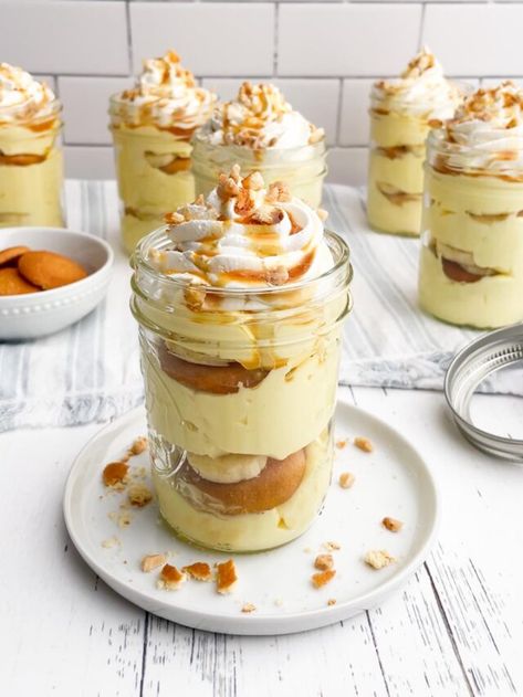 Magnolia Bakery Banana Pudding, Instant Banana Pudding, Easy Banana Pudding, No Bake Banana Pudding, Best Banana Pudding, Dessert In A Jar, Individual Desserts, Pudding Cups, Easy No Bake Desserts