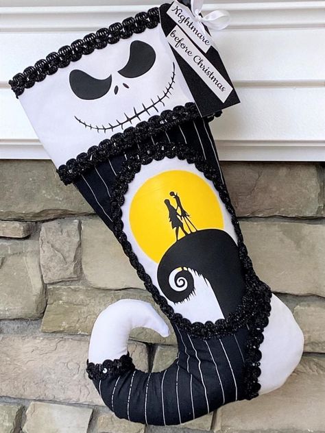 Sally Ornaments Diy, Nightmare Before Christmas Stocking Diy, Nightmare Before Christmas Stocking, Jack And Sally Christmas, Sally Christmas, Jack Skellington Christmas, Spiderman Christmas, 12 Days Of Xmas, Nightmare Before Christmas Tattoo