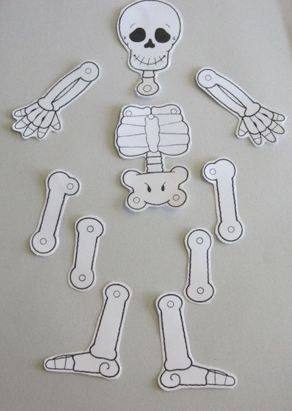 Easy Halloween Crafts | Make a Skeleton Human Body Preschool, Skeleton Template, Skeleton Puppet, Skeleton Craft, Body Preschool, Afternoon Crafts, Purposeful Play, Play And Learn, Elementary Activities