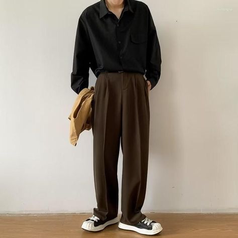 Mens White Dress Pants, Black Suit Pants, Baggy Streetwear, Pants Korean, Mens Office, White Dress Pants, Khaki Dress Pants, Slim Fit Dress Pants, Formal Trousers