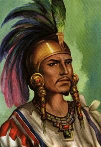 Cuauhtémoc (c. 1495–1525) was the Aztec ruler (tlatoani) of Tenochtitlan from 1520 to 1521. Cuauhtémoc took power in 1520 as successor of Cuitláhuac and was a cousin of the former emperor Moctezuma II. He ascended to the throne when he was 25 years of age, as his city was being besieged by the Spanish and devastated by an epidemic of smallpox brought to the New World by Spanish Invaders. He was captured, tortured (by having his feet burned), and later hung by Hernan Cortes in Central America. Moctezuma Ii, Aztec Emperor, Aztec Civilization, Aztec Empire, Mexico History, Aztec Culture, Mayan Art, Aztec Tattoo, Spanish Reading