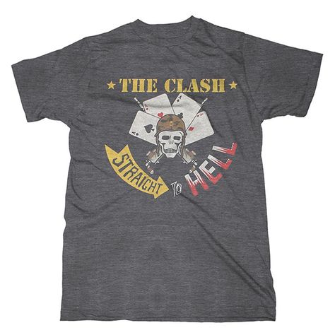 Straight to Hell T-Shirt - The Clash The Clash Band, Combat Rock, Shirts Vinyl, Vintage Band Tees, Orange T Shirts, The Clash, Tee Design, Tee Shop, White T