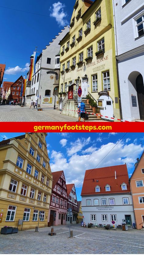 Historic European buildings with colorful facades on a sunny day. Bavaria Itinerary, German Architecture, Medieval Architecture, Travel Germany, Germany And Italy, Bavaria Germany, Medieval Town, Germany Travel, Travel Itinerary