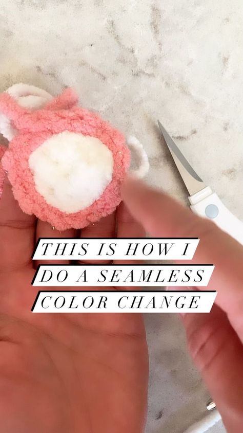 How I do a seamless color change. #crochet #colorchange | The Amigurumi B Seamless Color Change Amigurumi, Knitting Stitches, Color Change, Amigurumi, Knitting, Crochet, Color