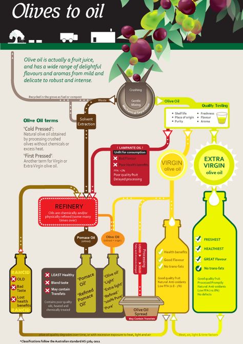 This is a wonderful diagram that shows an olive's life from grove to bottle. Proves that not all evoos (extra virgin olive oils) are created equal. And freshness is not commonly found in many stores however, at Under the Olive Tree we pride ourselves on the freshness of our ultra premium evoos and we hope you look for this in yours too! Oil Infographic, Olive Oil Dip, Types Of Olives, Olive Oil Benefits, Refined Oil, Soap Making Supplies, Food Info, Soap Recipes, Virgin Olive Oil