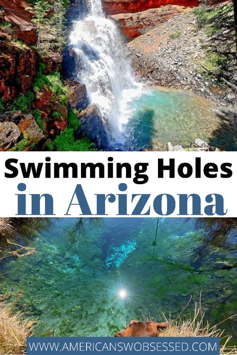 Arizona Swimming Holes: Are you wondering where to go swimming in Arizona? Check out these cool swimming holes in Arizona. There are so many cool places to swim in Arizona. Whether you are looking for creeks in Arizona, natural pools in Arizona, or lakes to swim in Arizona – there is something for everyone on this list of AZ swimming holes. Lakes In Arizona, Arizona Swimming Holes, Grass Land, Arizona Lakes, Travel Arizona, Arizona Map, Swimming Hole, Trip Destinations, Go Swimming