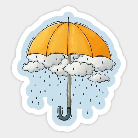 Rain Sticker, Artsy Background, Watercolor Stickers, Simple Iphone Wallpaper, Rain Umbrella, Cute Journals, Coffee Shop Design, Instagram Highlight Icons, Journal Stickers