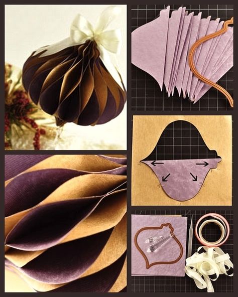 WABI SABI Scandinavia - one of Sweden's largest ad free design blogs.: Saturday's fav Christmas Paper Ornament Tutorial Vika Papper Jul, Julkransar Diy, Vika Papper, Arts And Crafts For Teens, Origami Decoration, Paper 3d, Paper Christmas Ornaments, Christmas Origami, Art And Craft Videos