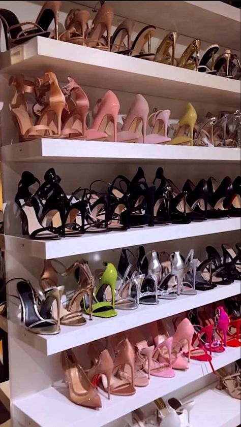 #wallpaper #lockscreen #closet #heels #fashion Heels Wardrobe Room, Closet Full Of Shoes Aesthetic, Heels Closet Aesthetic, Heel Collection Aesthetic, High Heels Collection Closet, Heel Collection Closet, Heel Organization, Heels Collection Closet, High Heels Aesthetic Wallpaper