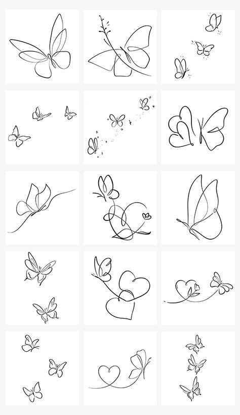 17 Minimalistic Butterfly Line Tattoo Designs (Free Download) | Inku Paw Tiny Tatooes Ideas Hand, 2 Butterfly Tattoo Stencil, Small Minimalist Butterfly Tattoo, Small Tattoo Sketch, Petite Butterfly Tattoo, Types Of Butterflies Tattoo, Small Tattoos Outline, Minimal Butterfly Tattoo Design, Lined Butterfly Tattoo