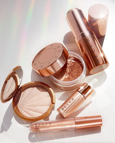 @beccacosmetics on Instagram: “We are shining bright with the Champagne Pop Collection✨ Now available at @blushbaroficial 🇨🇴 #BECCAGlow” Becca Makeup, Champagne Pop, Becca Cosmetics, Pop Collection, Makeup Designs, Makeup Brands, Mariah Carey, Khloe Kardashian, Girls Makeup