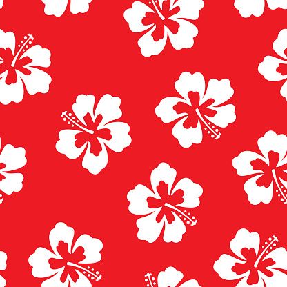 Hibiscus Flower Pattern, Hibiscus Flower Computer Wallpaper, Hibiscus Print Wallpaper, Red Hibiscus Flower Wallpaper, Hibiscus Flower White Background, Summer Prints Wallpaper, ليلو وستيتش, Hawaii Flowers, Hawaiian Flowers