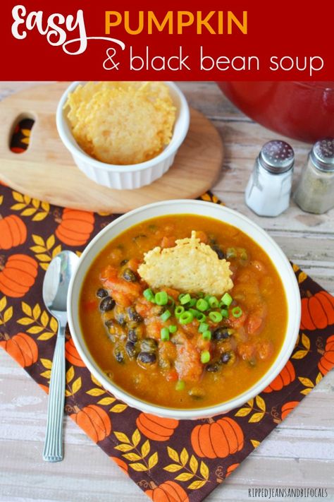 Easy pumpkin black bean soup|Ripped Jeans and Bifocals Soup Design, Easy Homemade Soups, Black Bean Soup Recipe, Fall Date Night, Vegetable Soup Healthy, Bean Soup Recipes, Black Bean Soup, Wine Pairings, Delicious Soup Recipes