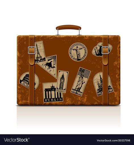 Suitcase Illustration, Vintage Suitcase, Vintage Luggage, Suitcase Traveling, Cruise Travel, Travel And Tourism, Vacation Travel, Vintage Travel, Vintage Images